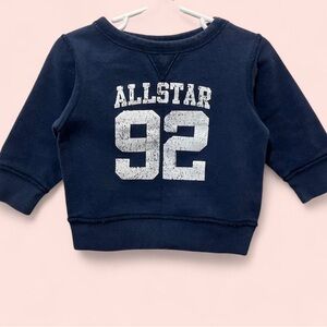 18 Month Boys Vintage Distressed Allstar 92 Navy Blue Athletic Pullover Sweater